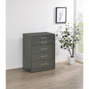 Coaster Furniture Danbury 930210 3-Drawer Makeup Vanity & Stool - Set Grey High Gloss IMAGE 15