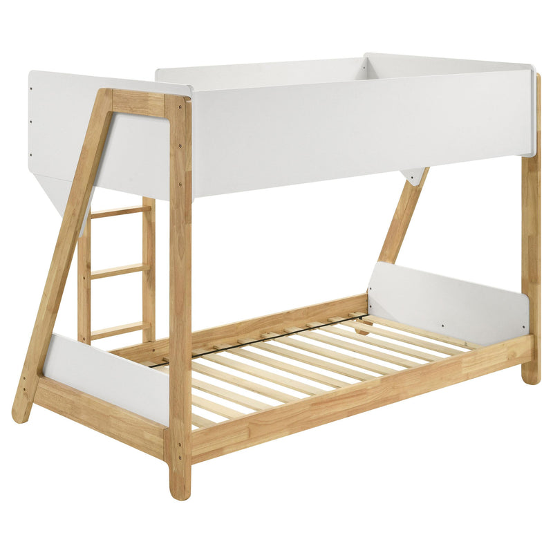 Coaster Furniture Wyatt 460510 Wood Twin Over Twin Bunk Bed - White and Natural IMAGE 4