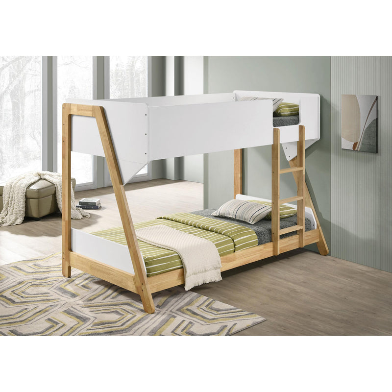 Coaster Furniture Wyatt 460510 Wood Twin Over Twin Bunk Bed - White and Natural IMAGE 6