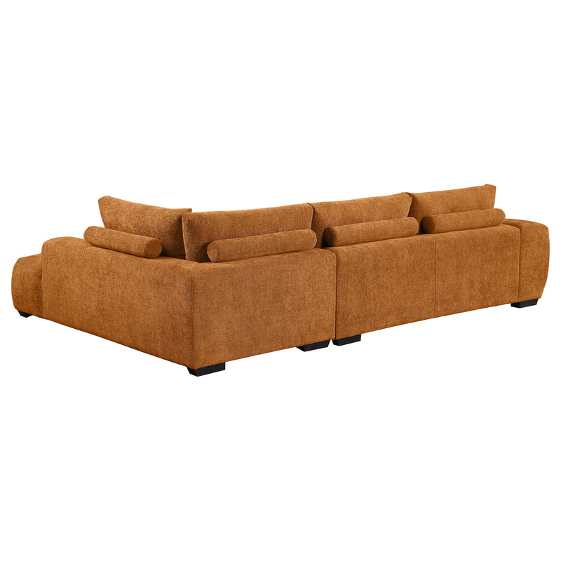  Coaster Furniture Camacho 503975 Upholstered Chaise Sectional Sofa - Orange IMAGE 3