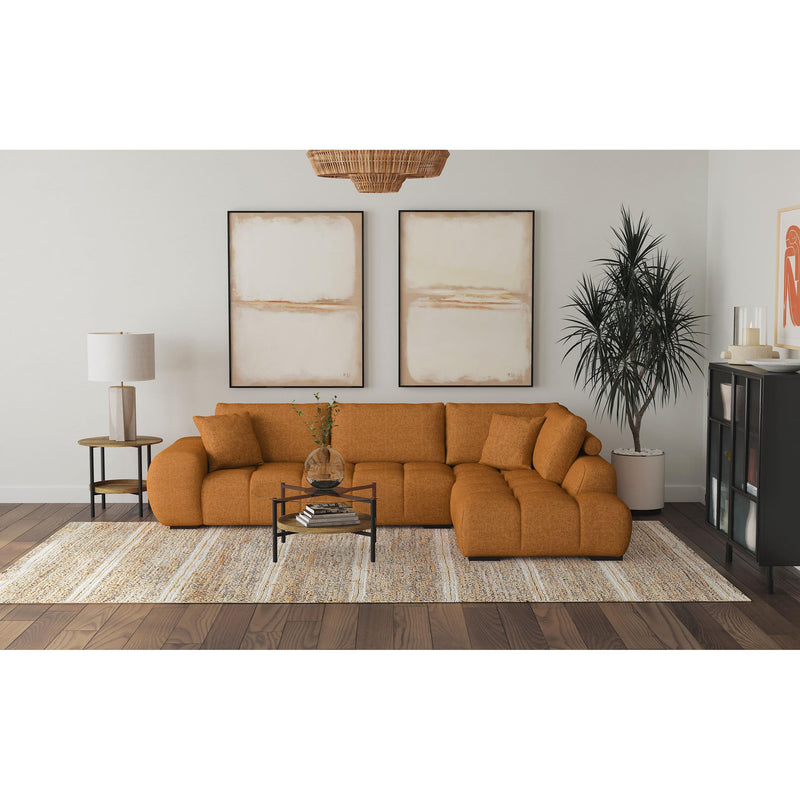  Coaster Furniture Camacho 503975 Upholstered Chaise Sectional Sofa - Orange IMAGE 5