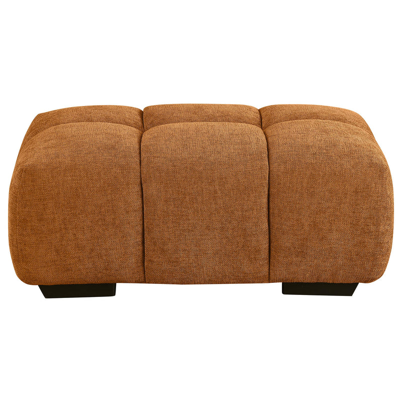  Coaster Furniture Camacho 503974 Rectangular Upholstered Tufted Ottoman - Orange IMAGE 2