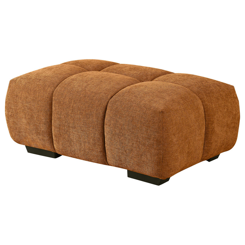  Coaster Furniture Camacho 503974 Rectangular Upholstered Tufted Ottoman - Orange IMAGE 3