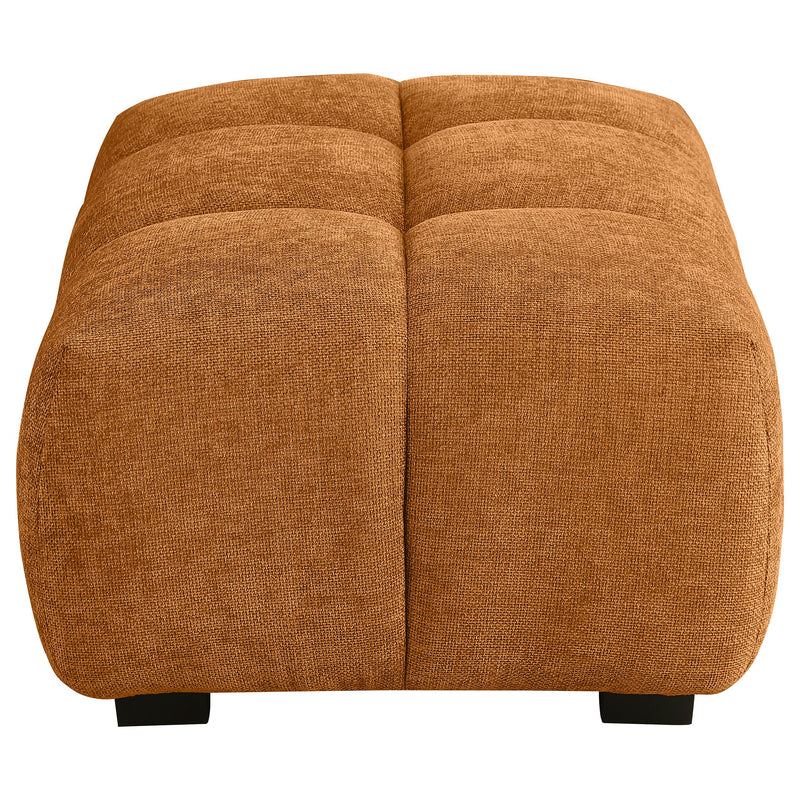  Coaster Furniture Camacho 503974 Rectangular Upholstered Tufted Ottoman - Orange IMAGE 4
