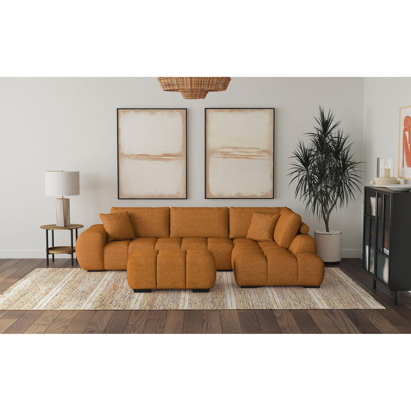  Coaster Furniture Camacho 503974 Rectangular Upholstered Tufted Ottoman - Orange IMAGE 6