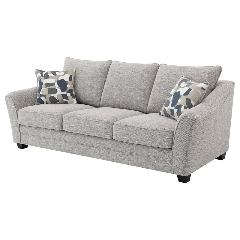  Coaster Furniture Tomkins 509671 Boucle Upholstered Sofa - Light Grey IMAGE 3