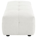 Coaster Furniture Everly 504854 Boucle Upholstered Rectangular Ottoman - Off White IMAGE 4