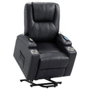  Coaster Furniture Armstrong 609475P Upholstered Power Lift Massage Recliner - Black IMAGE 5