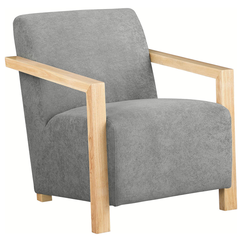  Coaster Furniture Diego 902269 Upholstered Accent Arm Chair with Wood Arms - Grey IMAGE 1