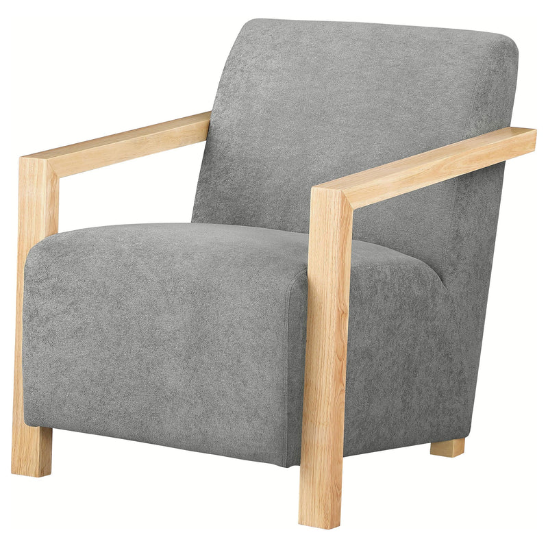  Coaster Furniture Diego 902269 Upholstered Accent Arm Chair with Wood Arms - Grey IMAGE 3