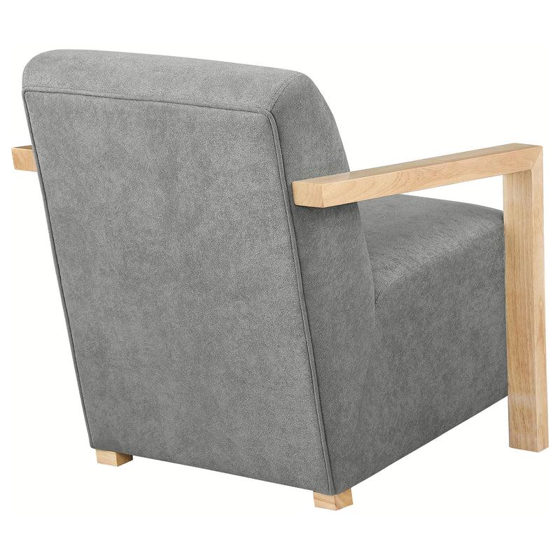  Coaster Furniture Diego 902269 Upholstered Accent Arm Chair with Wood Arms - Grey IMAGE 6