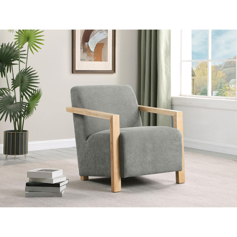  Coaster Furniture Diego 902269 Upholstered Accent Arm Chair with Wood Arms - Grey IMAGE 8