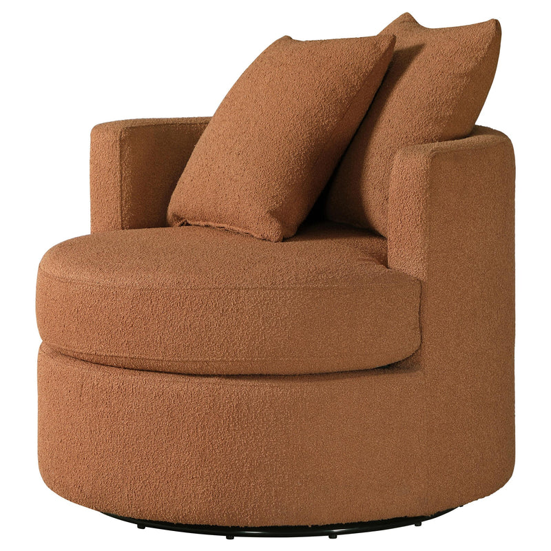  Coaster Furniture Debbie 902275 Upholstered Swivel Accent Chair - Burnt Orange IMAGE 3
