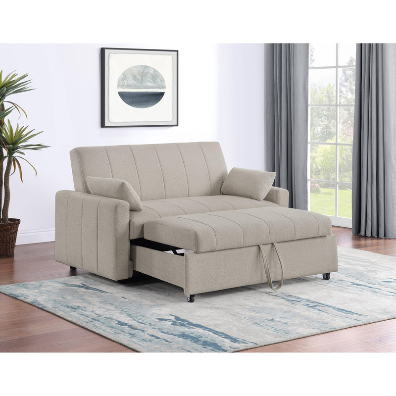  Coaster Furniture Portland 350142 Boucle Upholstered Sleeper Sofa Bed - Latte IMAGE 11