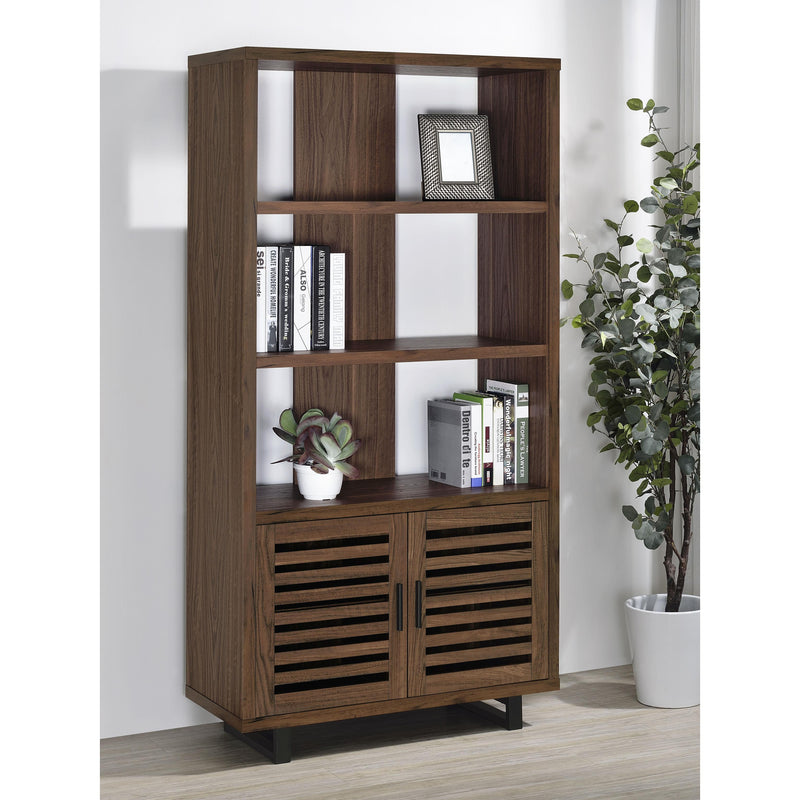  Coaster Furniture Maddox 801863 71-inch 3-shelf Cabinet Bookcase - Walnut IMAGE 10