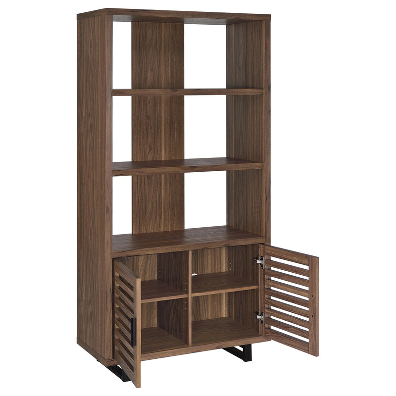  Coaster Furniture Maddox 801863 71-inch 3-shelf Cabinet Bookcase - Walnut IMAGE 2