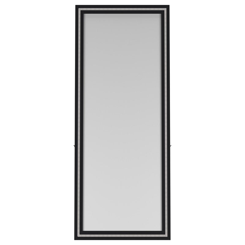 Coaster Furniture Windrose 960962 28 x 67 Inch Tempered LED Standing Mirror - Black IMAGE 10