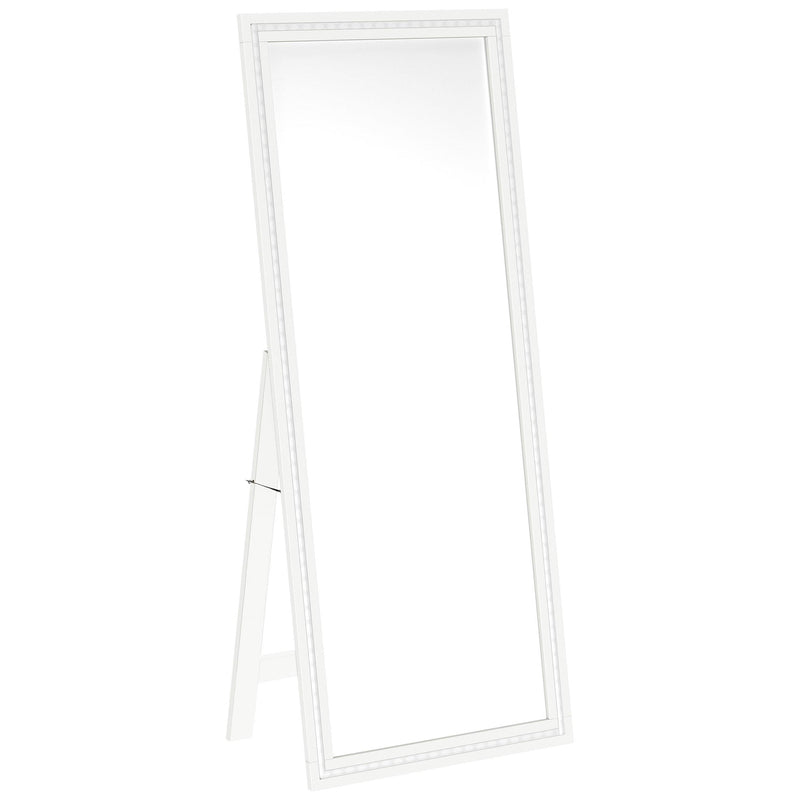Coaster Furniture Windrose 960963 28 x 67 Inch Tempered LED Standing Mirror - White IMAGE 1