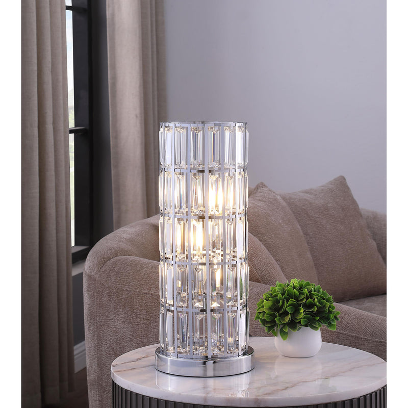  Coaster Furniture Wanda 920235 20-inch Crystal Shade Bedside Table Lamp - Silver IMAGE 2