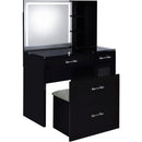 Coaster Furniture Flora 930219 2-drawer Vanity Set with LED Mirror - Black High Gloss IMAGE 5