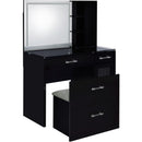 Coaster Furniture Flora 930219 2-drawer Vanity Set with LED Mirror - Black High Gloss IMAGE 6