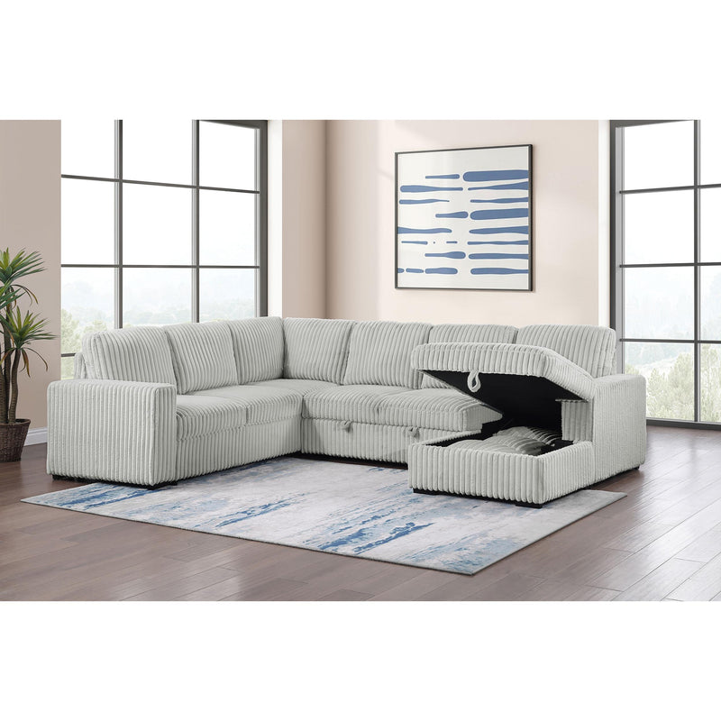  Coaster Furniture Devonshire 501208 Sleeper Sectional Sofa Storage Chaise - Grey IMAGE 13