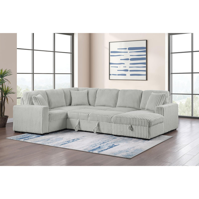  Coaster Furniture Devonshire 501208 Sleeper Sectional Sofa Storage Chaise - Grey IMAGE 14