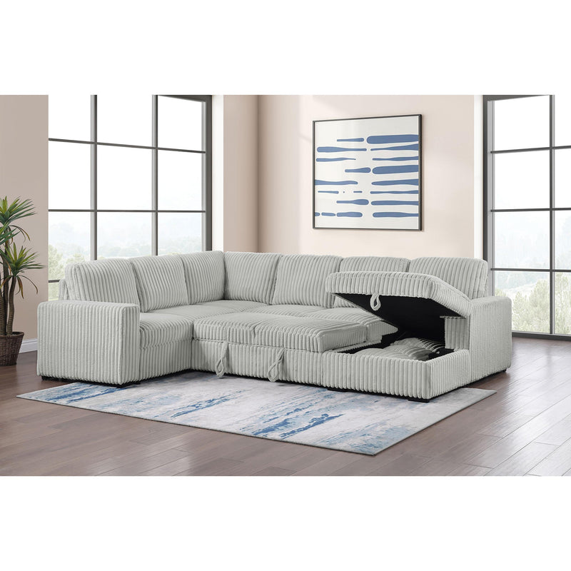  Coaster Furniture Devonshire 501208 Sleeper Sectional Sofa Storage Chaise - Grey IMAGE 15