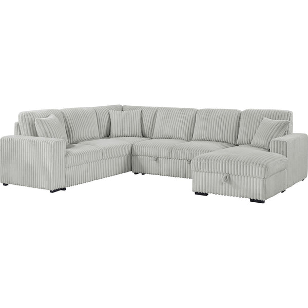 Coaster Furniture Devonshire 501208 Sleeper Sectional Sofa Storage Chaise - Grey IMAGE 1