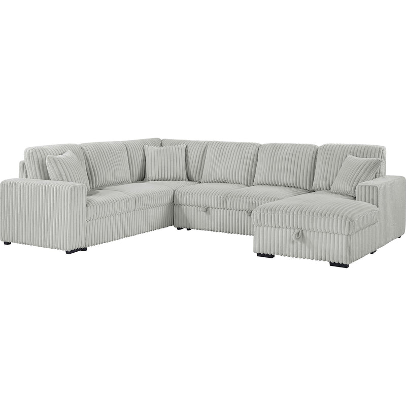  Coaster Furniture Devonshire 501208 Sleeper Sectional Sofa Storage Chaise - Grey IMAGE 1
