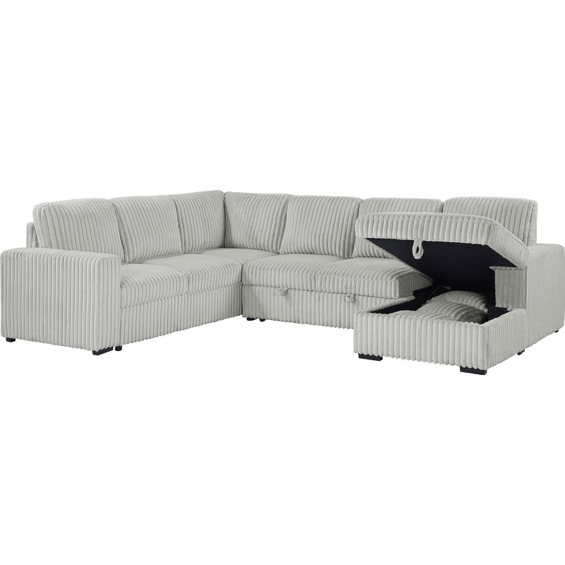  Coaster Furniture Devonshire 501208 Sleeper Sectional Sofa Storage Chaise - Grey IMAGE 2