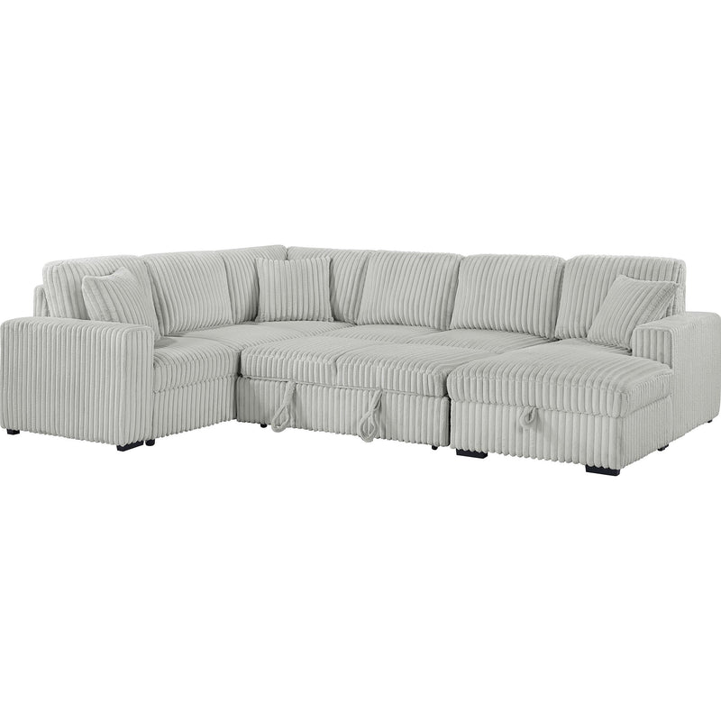  Coaster Furniture Devonshire 501208 Sleeper Sectional Sofa Storage Chaise - Grey IMAGE 3