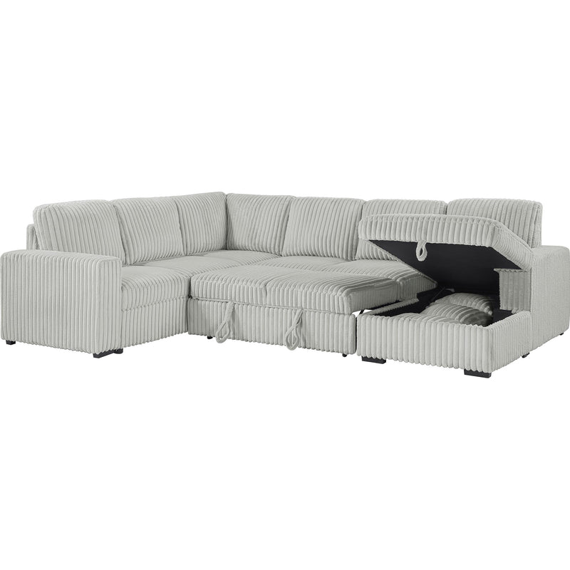  Coaster Furniture Devonshire 501208 Sleeper Sectional Sofa Storage Chaise - Grey IMAGE 4