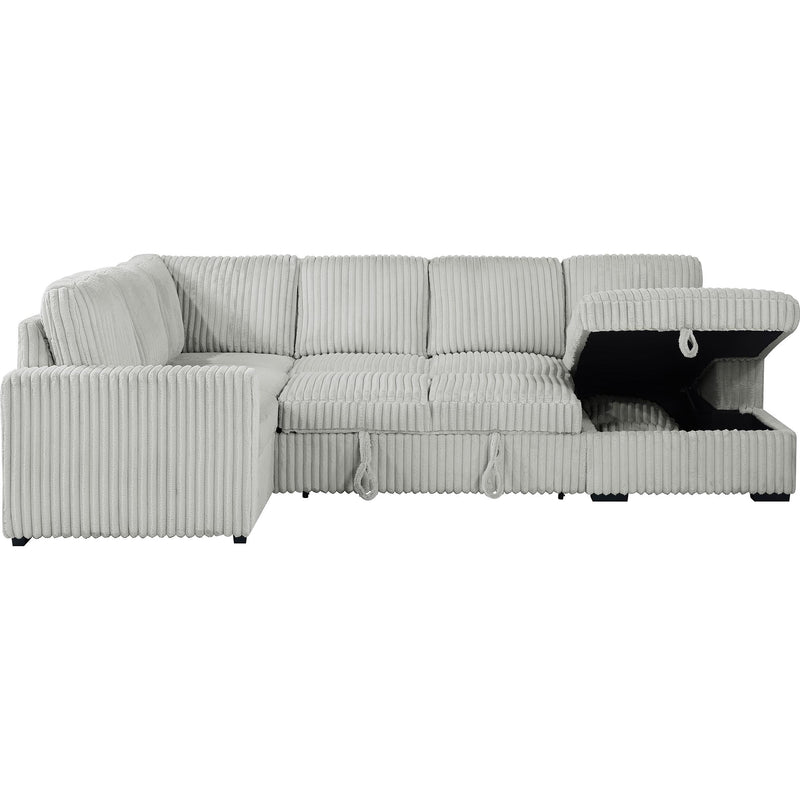  Coaster Furniture Devonshire 501208 Sleeper Sectional Sofa Storage Chaise - Grey IMAGE 7