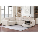  Coaster Furniture Devonshire 501205 Sleeper Sectional Sofa Storage Chaise - Camel IMAGE 13