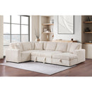  Coaster Furniture Devonshire 501205 Sleeper Sectional Sofa Storage Chaise - Camel IMAGE 14
