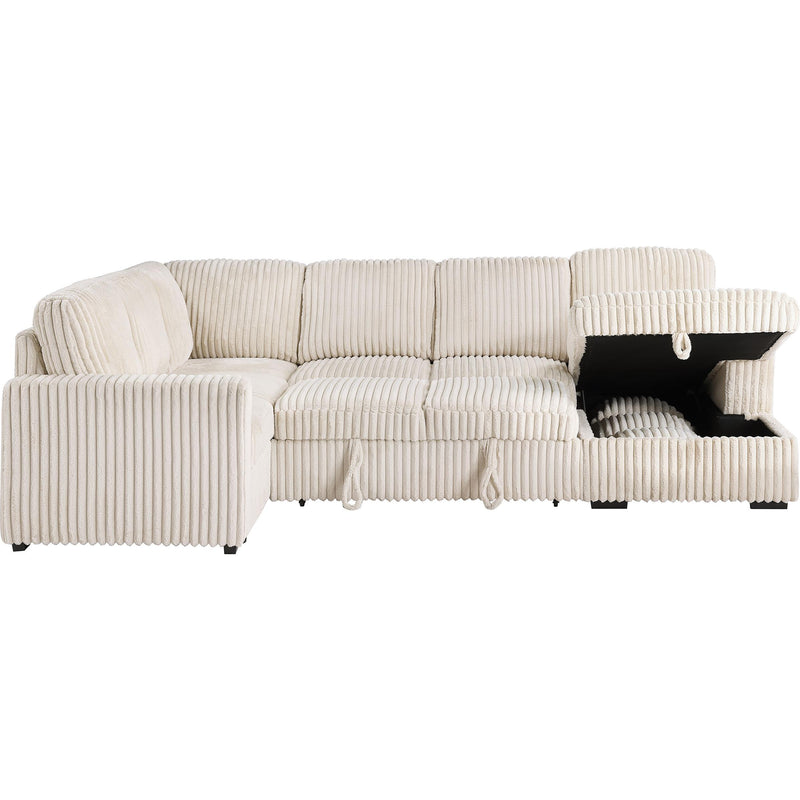  Coaster Furniture Devonshire 501205 Sleeper Sectional Sofa Storage Chaise - Camel IMAGE 7