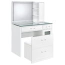  Coaster Furniture Flora 930218 2-drawer Vanity Set with LED Mirror - White High Gloss IMAGE 6