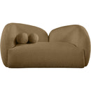  Meridian Elowen 68" Brown Fabric Upholstered Loveseat IMAGE 2