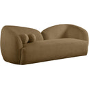  Meridian Elowen 91" Brown Fabric Upholstered Sofa IMAGE 1