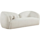  Meridian Elowen 91" Cream Fabric Upholstered Sofa IMAGE 1