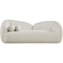  Meridian Elowen 91" Cream Fabric Upholstered Sofa IMAGE 2