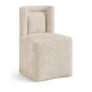  Meridian Duvina Beige Chenille Performance Fabric Upholstered Dining Chair IMAGE 1
