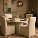  Meridian Duvina Beige Chenille Performance Fabric Upholstered Dining Chair IMAGE 2