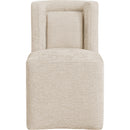  Meridian Duvina Beige Chenille Performance Fabric Upholstered Dining Chair IMAGE 3