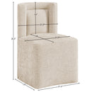  Meridian Duvina Beige Chenille Performance Fabric Upholstered Dining Chair IMAGE 9