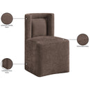  Meridian Duvina Brown Chenille Performance Fabric Upholstered Dining Chair IMAGE 10