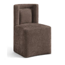  Meridian Duvina Brown Chenille Performance Fabric Upholstered Dining Chair IMAGE 1