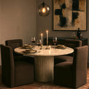  Meridian Duvina Brown Chenille Performance Fabric Upholstered Dining Chair IMAGE 2