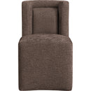  Meridian Duvina Brown Chenille Performance Fabric Upholstered Dining Chair IMAGE 3